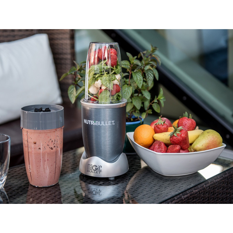 Блендер кухонний універсальний для овочів та фруктів Magic Bullet Nutri Bullet 600W Сірий