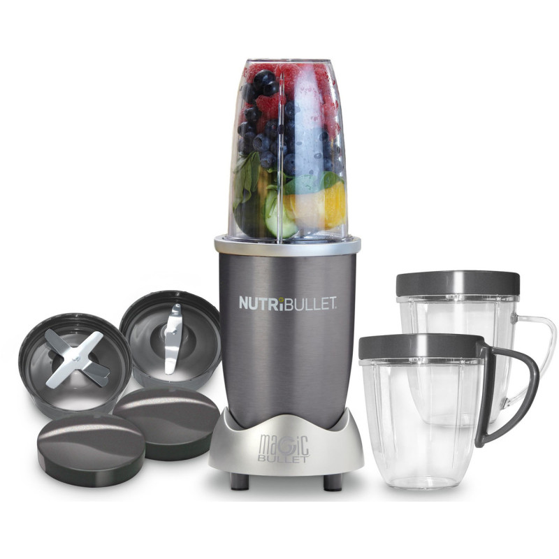 Блендер кухонний універсальний для овочів та фруктів Magic Bullet Nutri Bullet 600W Сірий