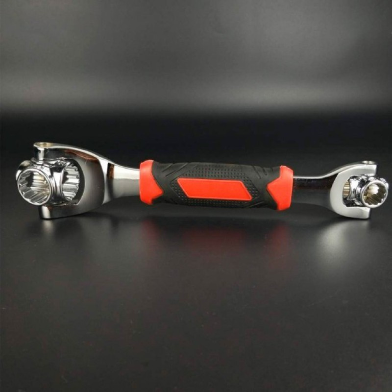 Універсальний багатофункціональний гайковий торцевий ключ - мультитул 48в1 Universal Wrench TM-38/WJ-02 Black/Red