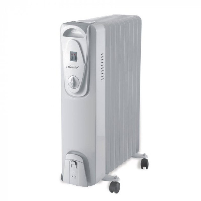 Масляний радіатор підлоговий з 11 секцій Maestro MR 950-11 три режими 1000/1500/2500 Вт Білий