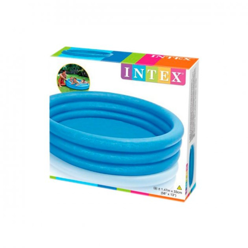 Надувний басейн дитячий від 3 років Intex 58426 Синій кристал 147х33см 324л 3 кільця Синій