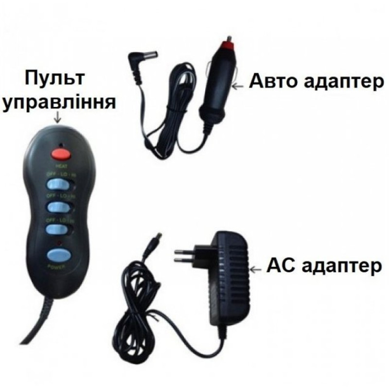 Масажна вібраційна накидка на крісло з підігрівом Пульт управління MASSAGE Armchair JB-100C Black