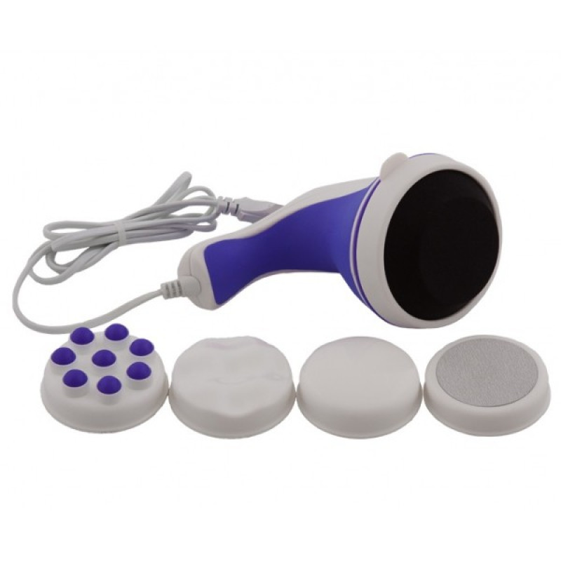 Портативний ручний масажер для всього тіла із 5 насадками Relax and Ton WJ-03 Біло-фіолетовий