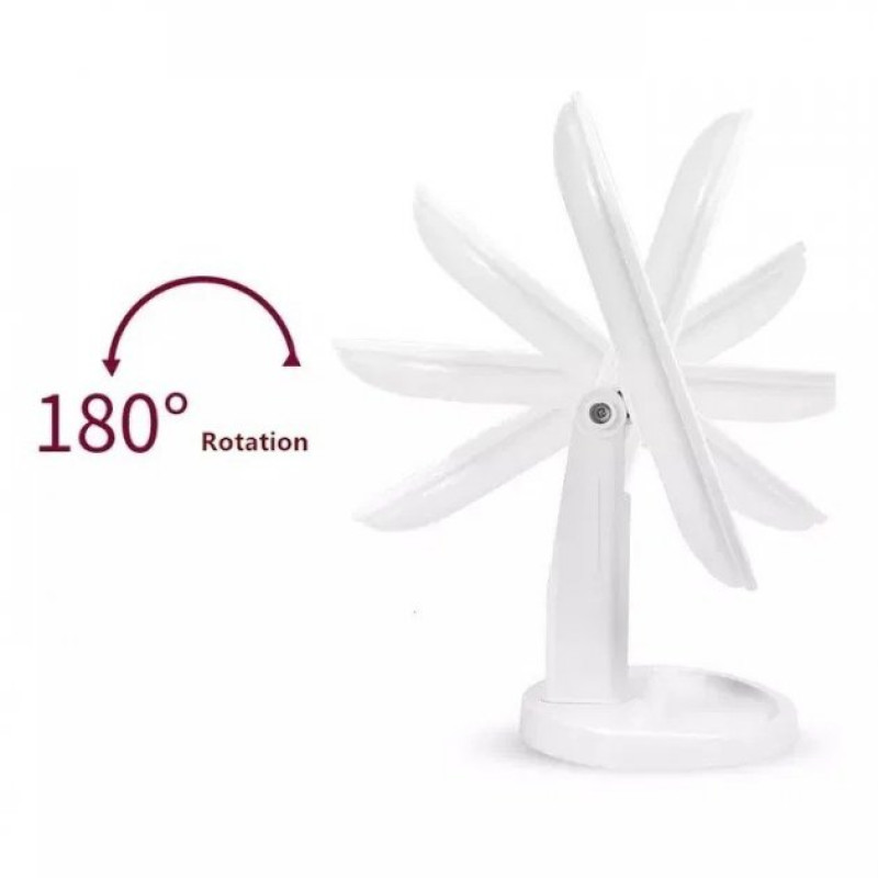 Дзеркало для макіяжу з LED підсвічуванням овальне регульоване на підставці Cosmetie Mirror HHO71 MA-16 Білий