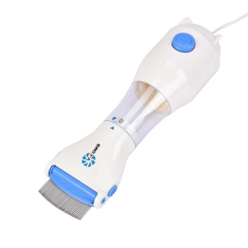 Гребінець електричний для видалення вошей та бліх у тварин з насадкою з нержавіючої сталі Licetec V-Comb (VC8972)