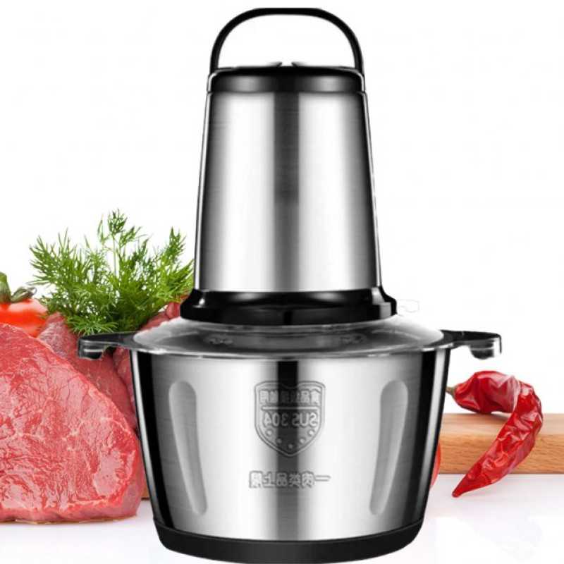 Блендер-подрібнювач кухонний універсальний для овочів, фруктів та м'яса м'яса BC-20 Сріблястий