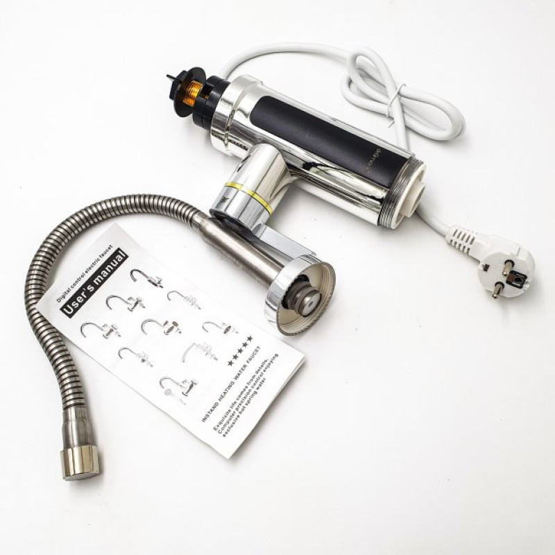 Гнучкий електричний проточний водонагрівач / Цифровий міні-бойлер кран з LCD екраном (RX-011-1) Гнучкий електричний проточний водонагрівач / Цифровий міні-бойлер кран з LCD екраном (RX-011-1)