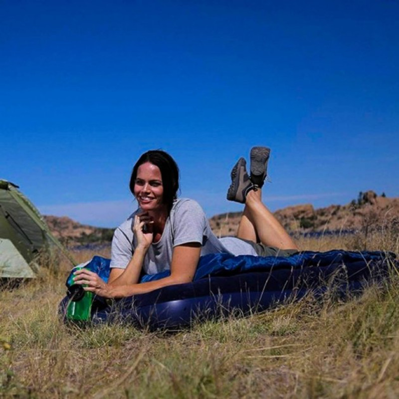 Матрац надувний одномісний з флоку 99*188*22 см Bestway Pavillo 67001 Синій