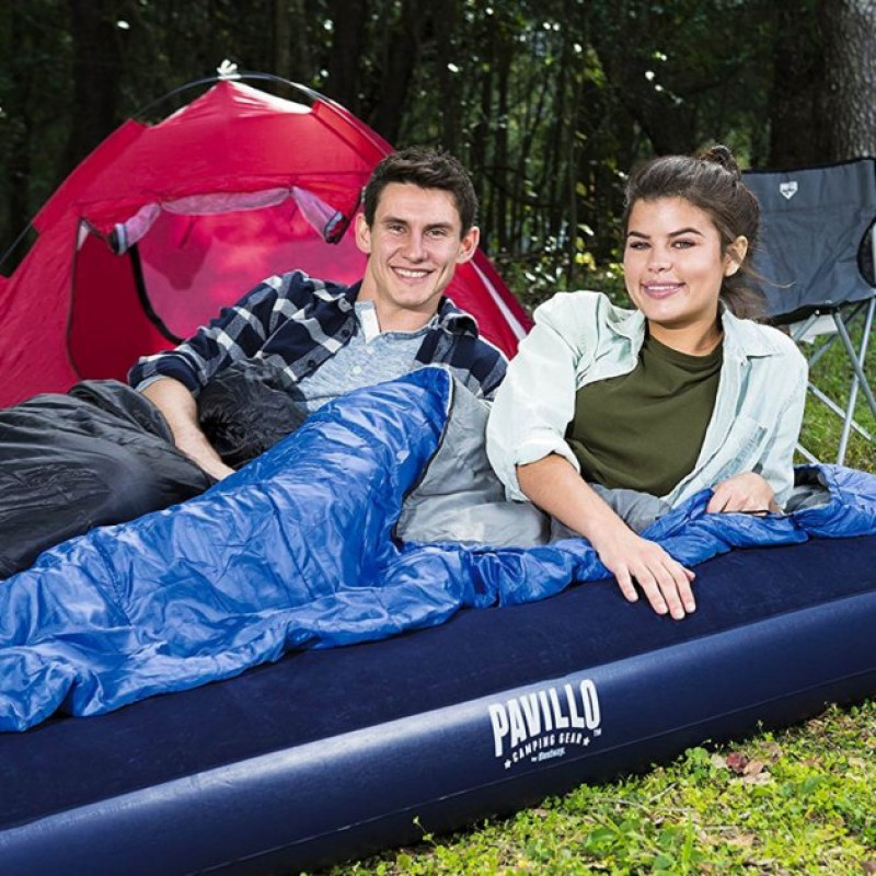 Матрац надувний одномісний з флоку 99*188*22 см Bestway Pavillo 67001 Синій