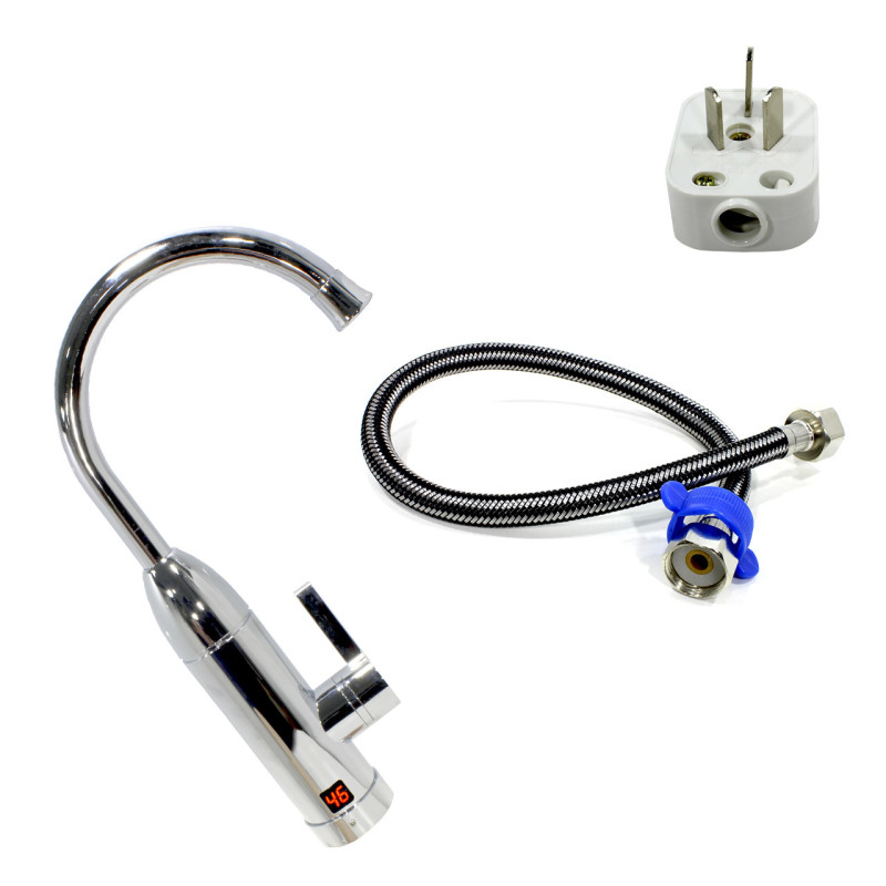 Кран-водонагрівач з дисплеєм для швидкого нагрівання води Oping OP-L11 3 кВт Сріблястий