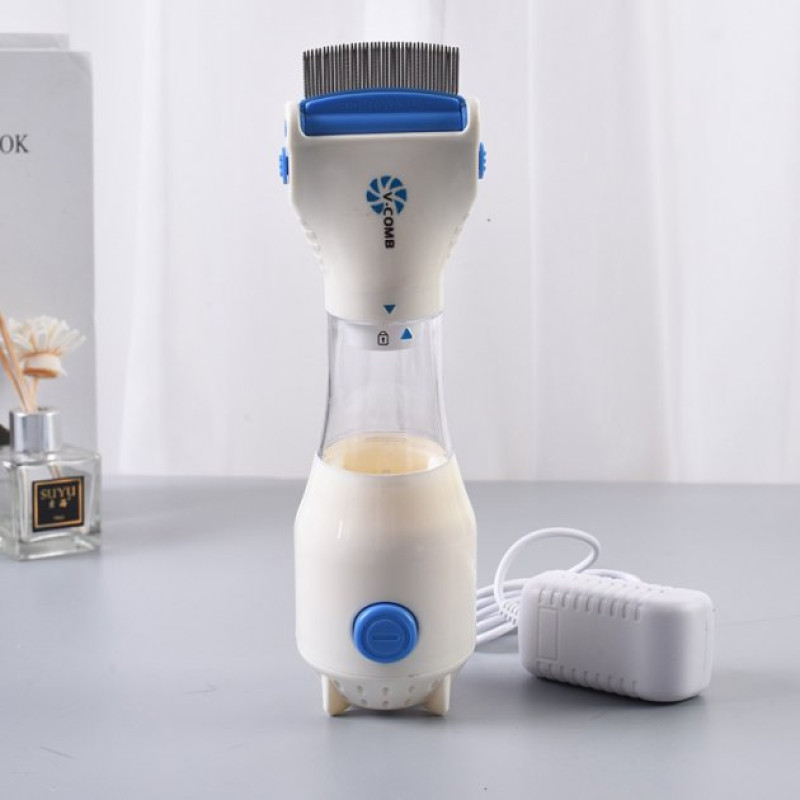 Гребінець електричний для видалення вошей та бліх у тварин з насадкою з нержавіючої сталі Licetec V-Comb (VC8972)