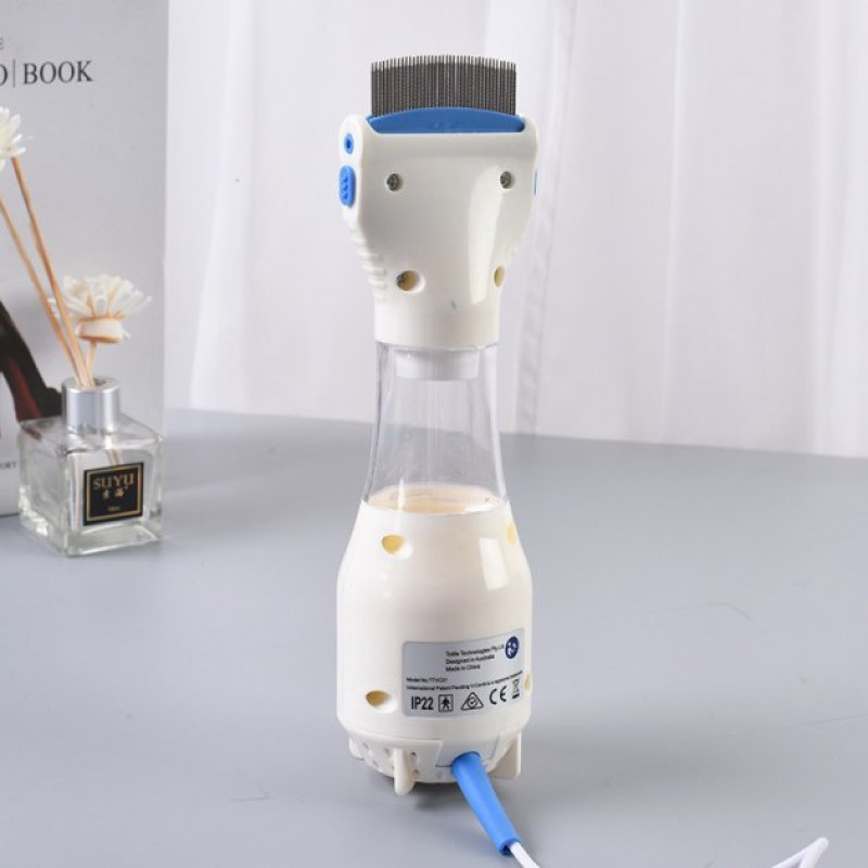 Гребінець електричний для видалення вошей та бліх у тварин з насадкою з нержавіючої сталі Licetec V-Comb (VC8972)