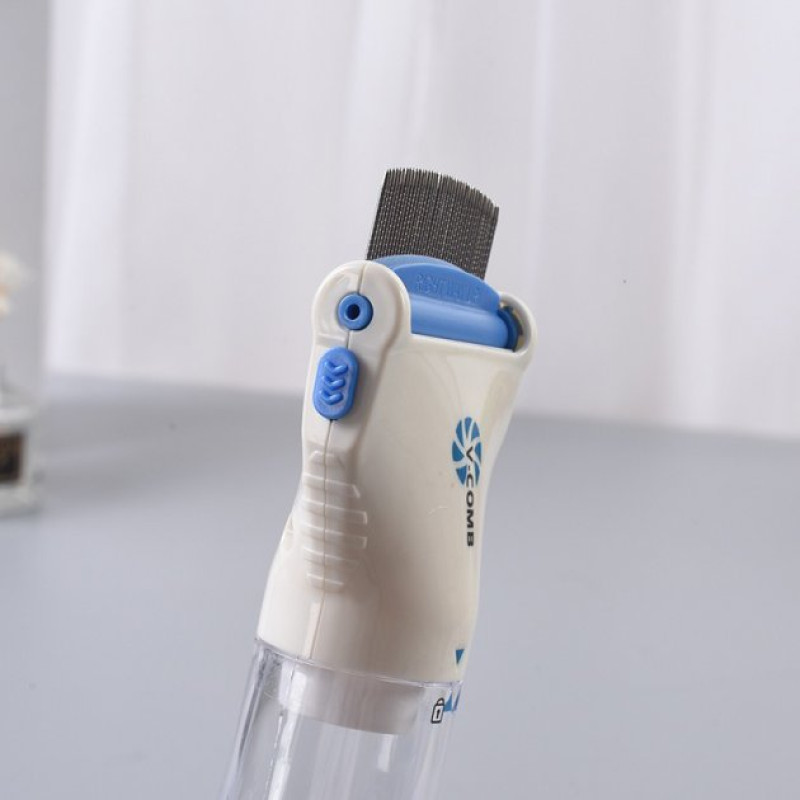 Гребінець електричний для видалення вошей та бліх у тварин з насадкою з нержавіючої сталі Licetec V-Comb (VC8972)