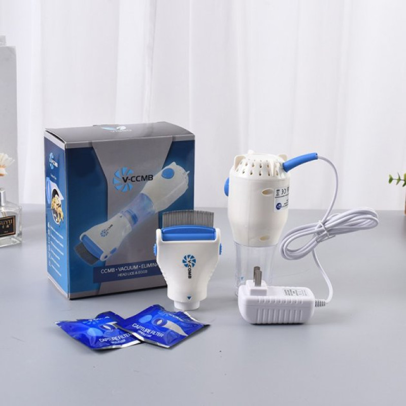 Гребінець електричний для видалення вошей та бліх у тварин з насадкою з нержавіючої сталі Licetec V-Comb (VC8972)