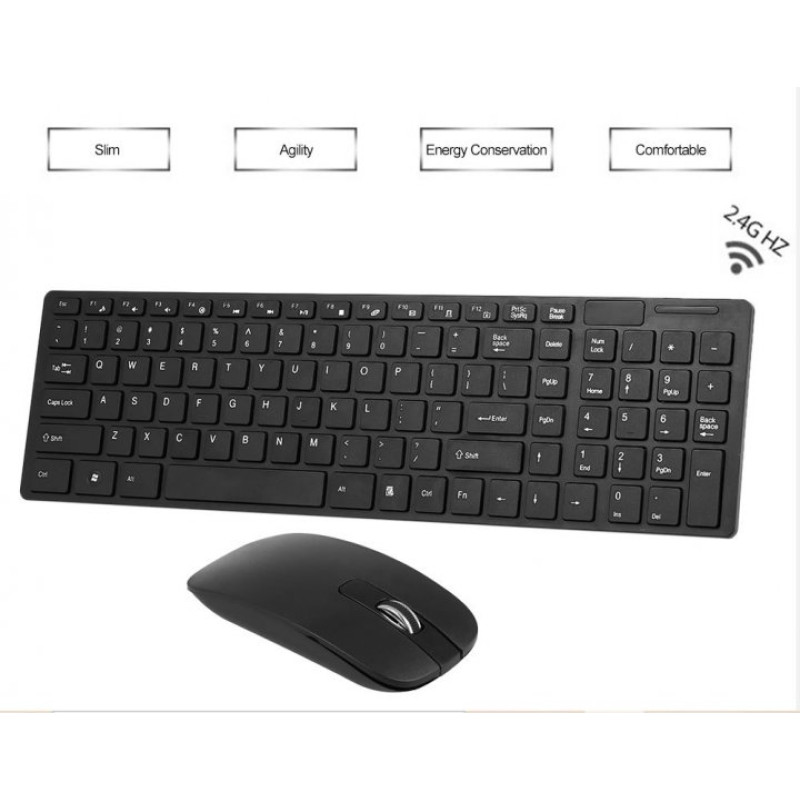 Компактний набір бездротова клавіатура і миша UKC K-06 Slim Black