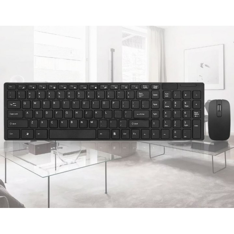 Компактний набір бездротова клавіатура і миша UKC K-06 Slim Black