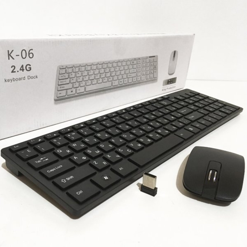 Компактний набір бездротова клавіатура і миша UKC K-06 Slim Black