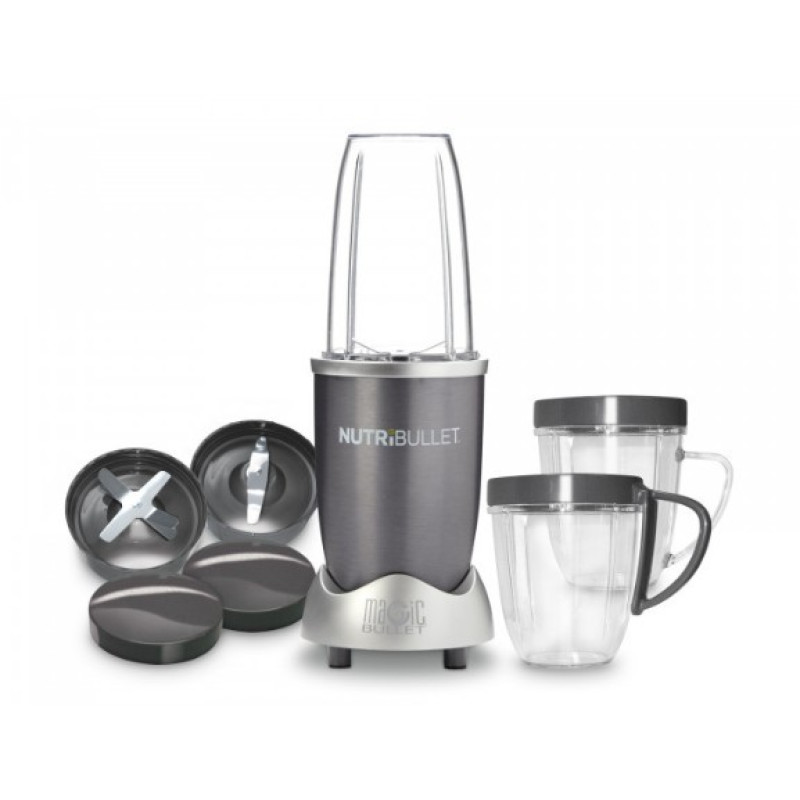 Блендер кухонний універсальний для овочів та фруктів Magic Bullet Nutri Bullet 600W Сірий
