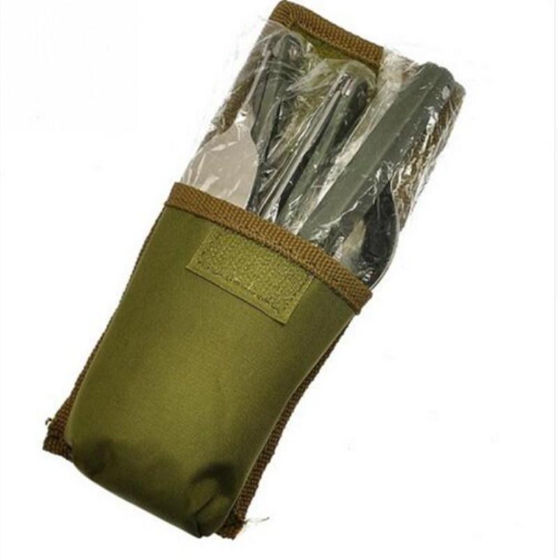 Набір столових туристичних приладів 3 предмети ложка, вилка, ніж металеві скадні з чохлом Lesko 2017 3в1 Зелений Набір столових туристичних приладів 3 предмети ложка, вилка, ніж металеві скадні з чохлом Lesko 2017 3в1 Зелений