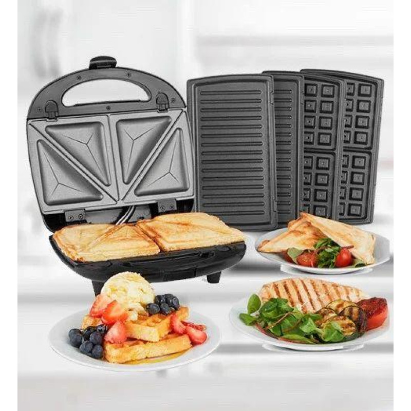 Мультимейкер 3в1, Сендвичниця, Гриль, Вафельниця Crownberg CB-1071