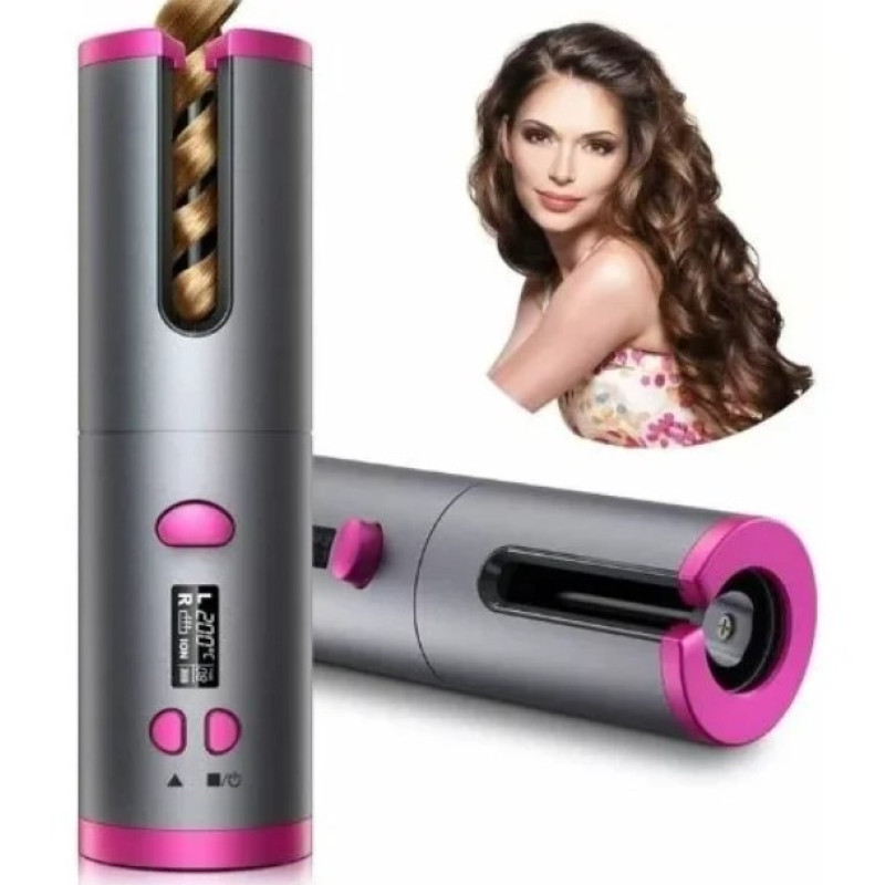 Бездротовий стайлер для завивки волосся з керамічним покриттям Ramindong Hair curler RD-60, grey