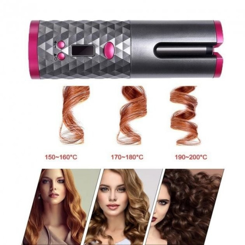 Бездротова, автоматична плойка для завивки волосся Ramindong Hair curler WM-002, Grey