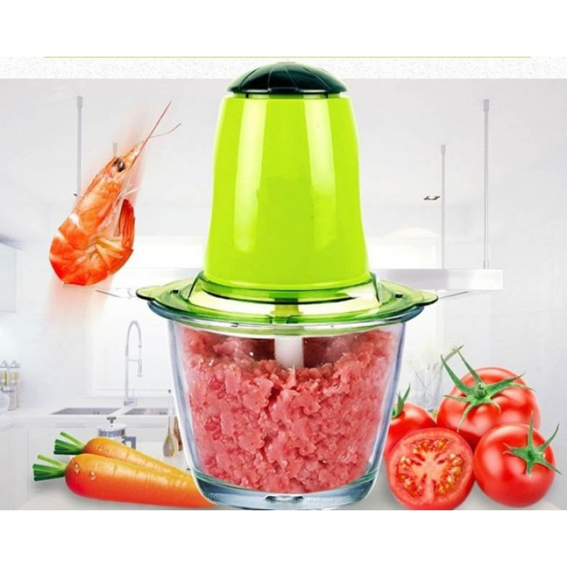 Блендер-подрібнювач кухонний універсальний для овочів, фруктів та м'яса Lightning Fast MC-11222 Салатовий