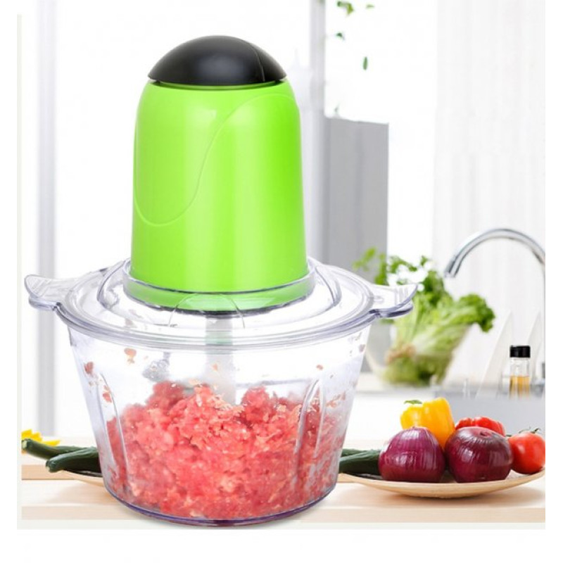 Блендер-подрібнювач кухонний універсальний для овочів, фруктів та м'яса Lightning Fast MC-11222 Салатовий