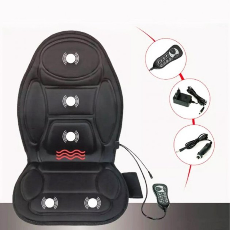 Масажна накидка на крісло з підігрівом та пультом Massage Armchair JB-616C (12/220V) Black