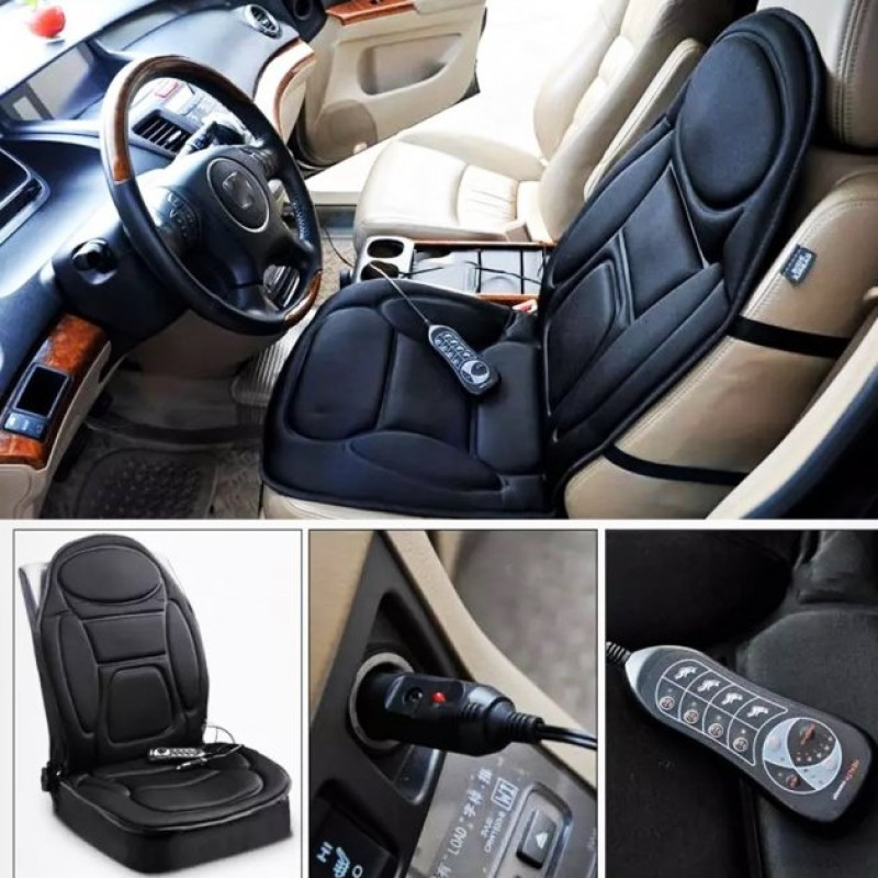 Масажна накидка на крісло з підігрівом та пультом Massage Armchair JB-616C (12/220V) Black