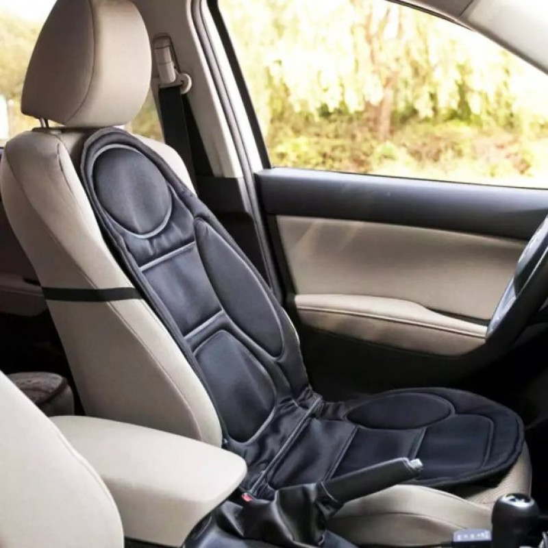 Масажна накидка на крісло з підігрівом та пультом Massage Armchair JB-616C (12/220V) Black