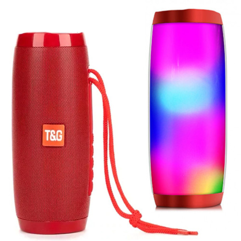 Портативна Bluetooth-колонка з різнокольоровим підсвічуванням Hangout Speaker (TG-157) RED