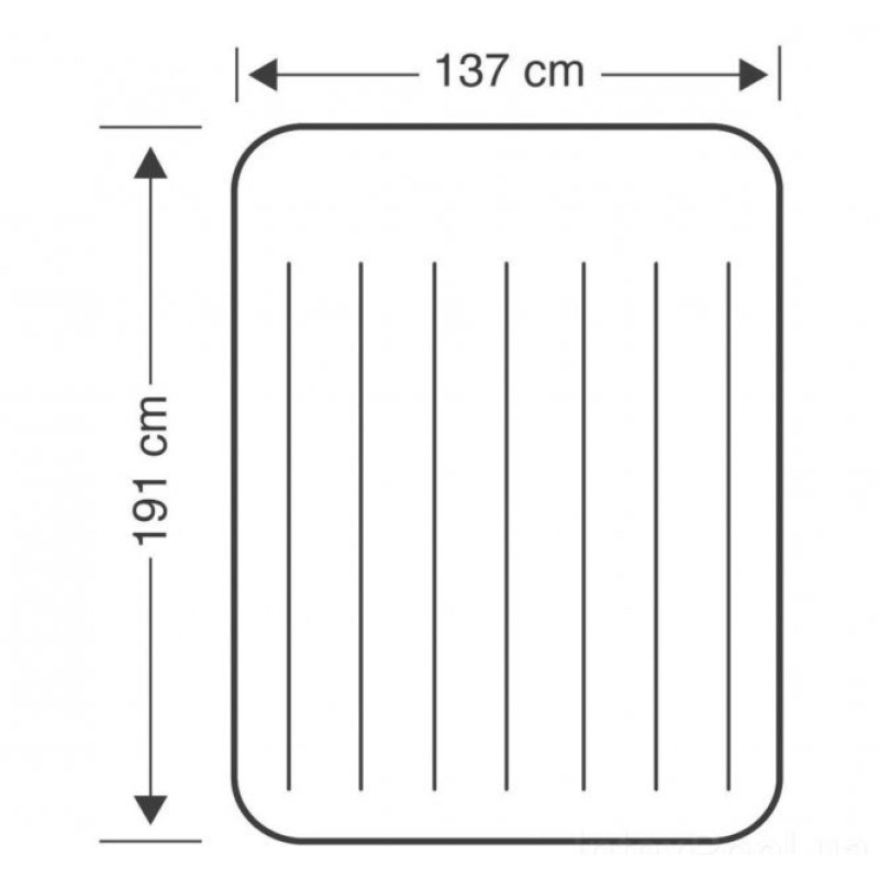 Матрац полуторний з підголівником ПВХ із флокованим покриттям надувне ліжко Intex 64142 191х137х25см Чорний