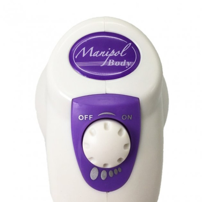 Антицелюлітний ручний масажер для тіла із 3 насадками Manipol Body MA01 Біло-фіолетовий