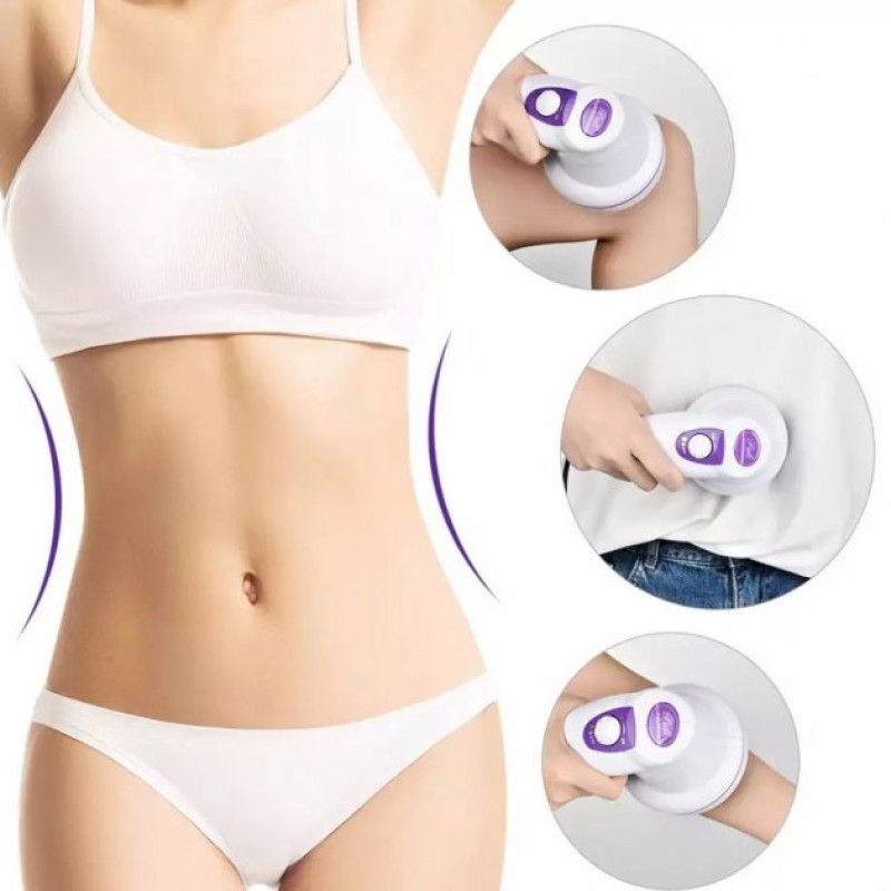 Антицелюлітний ручний масажер для тіла із 3 насадками Manipol Body MA01 Біло-фіолетовий