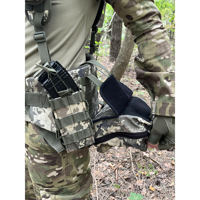 Розвантажувальний пояс з комплектом підсумків тактичний Unloading Belt ремінно-плечова система XXL (Піксель) розгрузка
