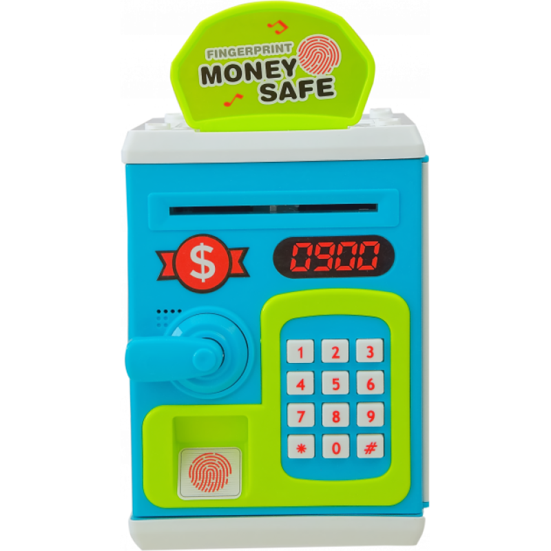 Дитяча сейф-скарбничка Money Safe з відбитком пальця і кодовим замком WF-3002 Зелений
