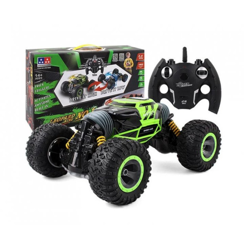 Машинка вертюк трансформер всюдихід трюковий 4x4 на радіокеруванні Leopard King 34см Зелений Машинка вертюк трансформер всюдихід трюковий 4x4 на радіокеруванні Leopard King 34см Зелений