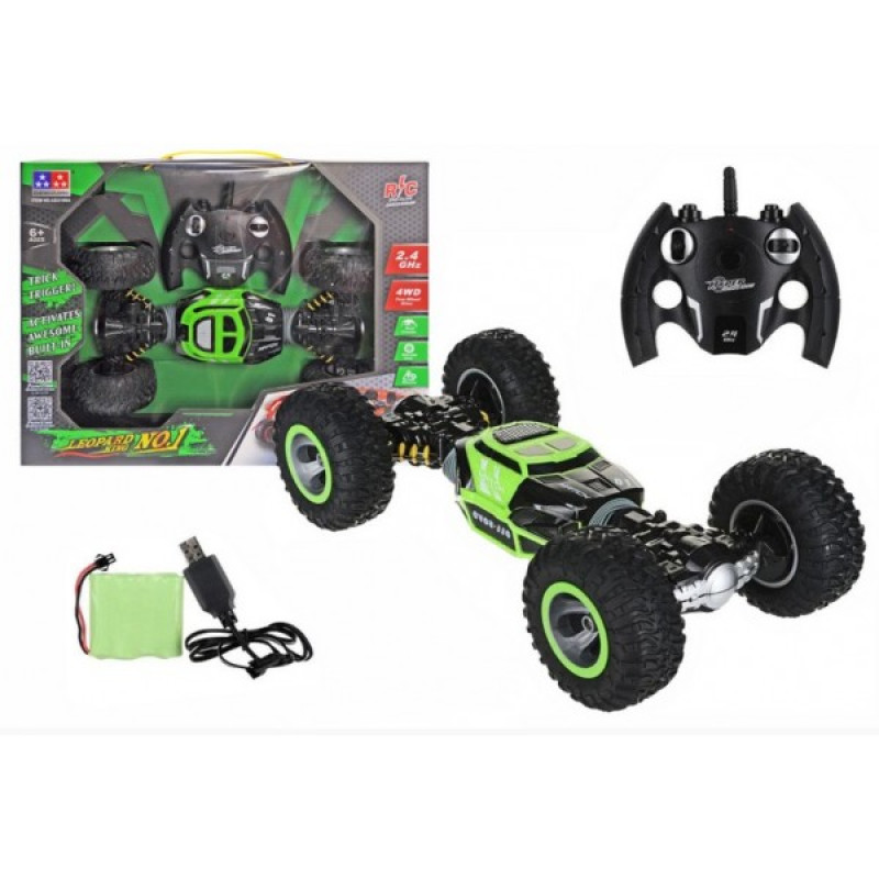 Машинка вертюк трансформер всюдихід трюковий 4x4 на радіокеруванні Leopard King 34см Зелений Машинка вертюк трансформер всюдихід трюковий 4x4 на радіокеруванні Leopard King 34см Зелений