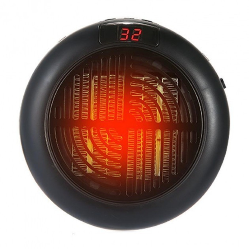 Тепловентилятор для дому обігрівач дуйчик таймер до 12 годин 900Вт Wonder Heater Black