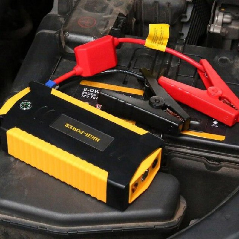 Пускозарядний пристрій Jump Starter TM19D 88000 мАч Power Bank автономна пускова зарядка з екраном Жовтий