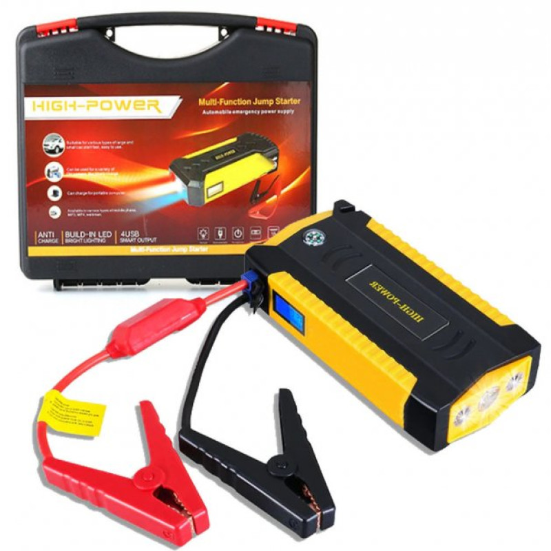 Пускозарядний пристрій Jump Starter TM19D 88000 мАч Power Bank автономна пускова зарядка з екраном Жовтий