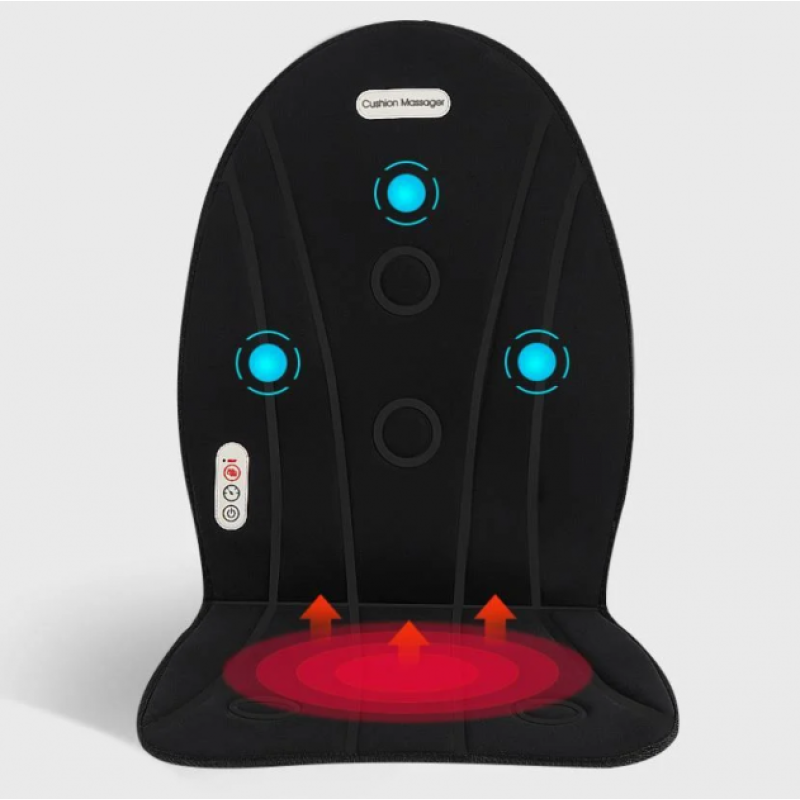 Масажна накидка на крісло з підігрівом для верхньої частини спини талії та стегон Massage Armchair JB-100D  Black