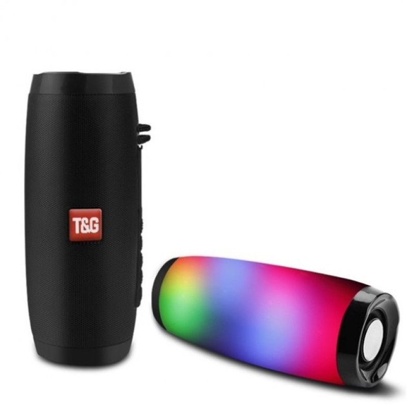 Портативна Bluetooth-колонка з різнокольоровим підсвічуванням Hangout Speaker (TG-157) Black