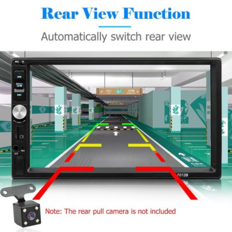 Автомагнітола 2DIN з сенсорним дисплеєм 7" з пультом керування та підтримкою камери заднього виду Bluetooth USB microSD 7012B Чорний Автомагнітола 2DIN з сенсорним дисплеєм 7" з пультом керування та підтримкою камери заднього виду Bluetooth USB microSD 7012B Чорний