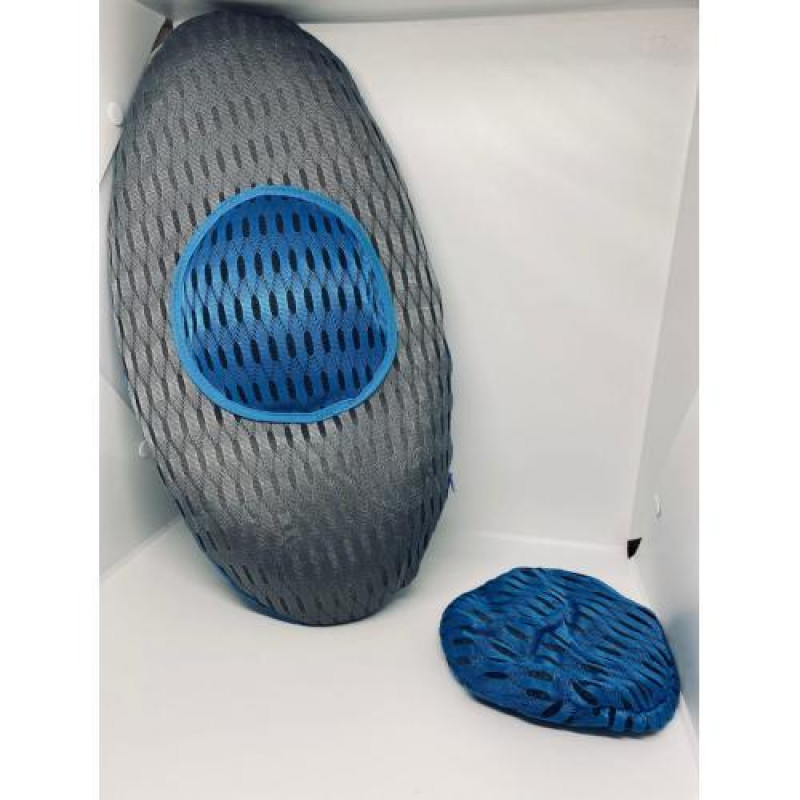 Подушка ортопедична поперекова Back Support Pillow Comfy Curve з ефектом пам'яті Grey/Blue