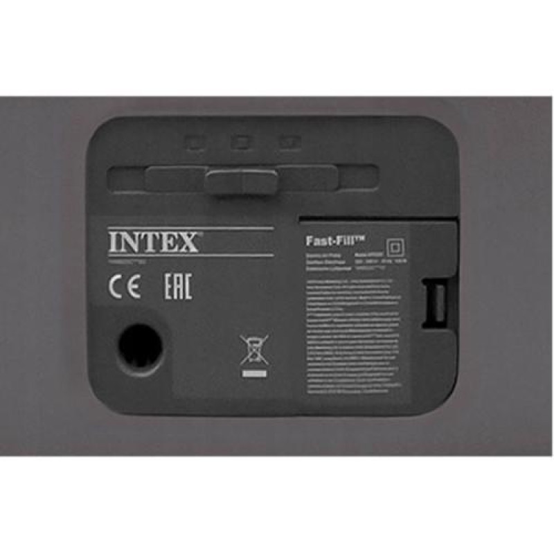 Матрац двомісний преміум-класу ПВХ з велюровим покриттям надувне ліжко з електронасосом 220V Intex 67770 Comfort Plush 152х203х33см Сірий