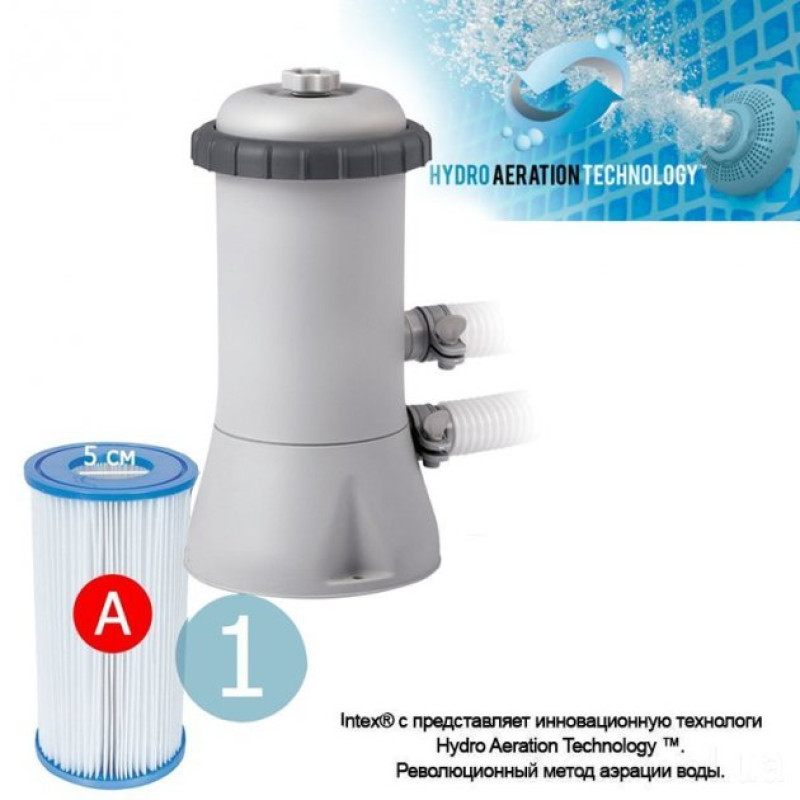 Надувний басейн наливний сімейний Intex 26168 457х122см 14141л з фільтром-насосом, сходами, тентом та підстилкою Синій