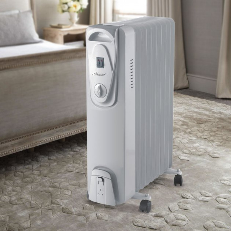 Масляний радіатор підлоговий з 11 секцій Maestro MR 950-11 три режими 1000/1500/2500 Вт Білий Масляний радіатор підлоговий з 11 секцій Maestro MR 950-11 три режими 1000/1500/2500 Вт Білий