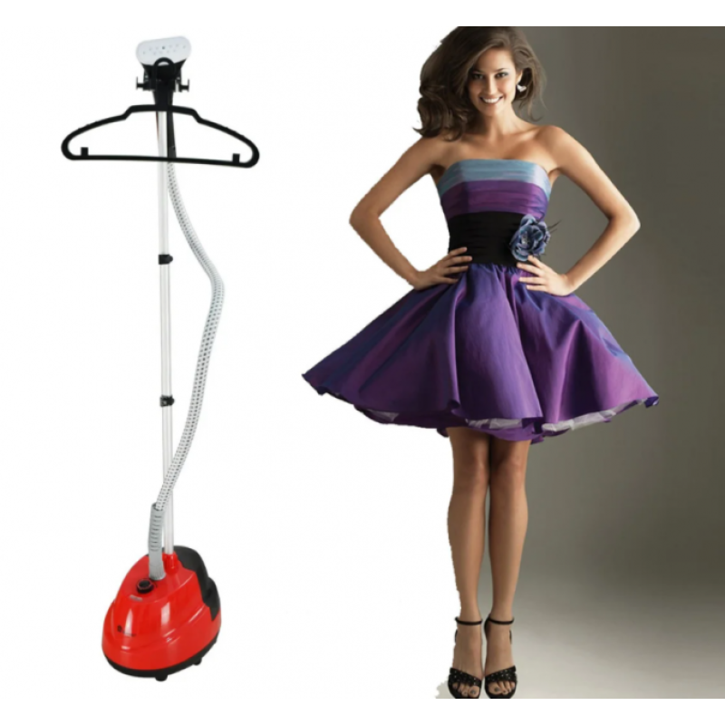 Вертикальний відпарювач для одягу ручний зі стійкою Domotec MS-5353 2000Вт 1.6л Червоний